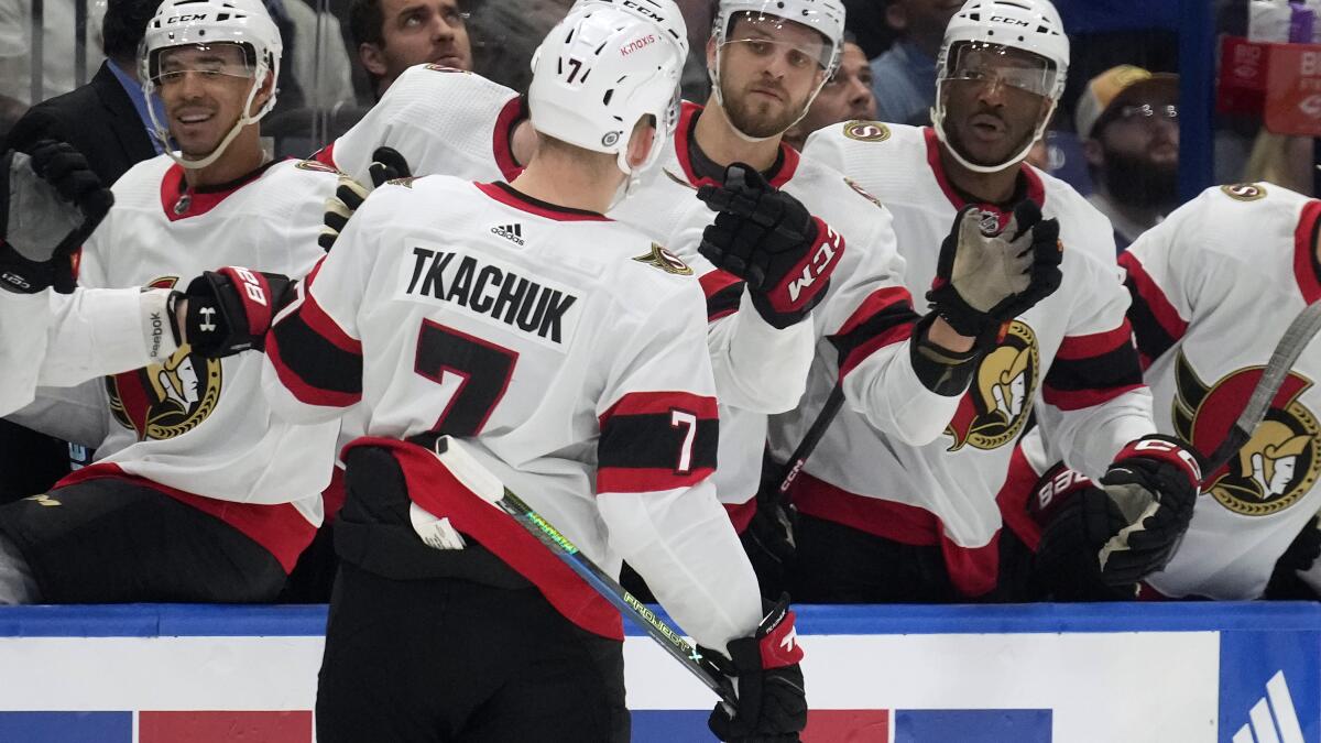 Brady Tkachuk scores the only goal of the shootout as Ottawa beats